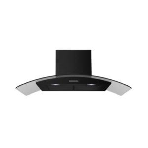 Belling 90cm Curved Glass Chimney Hood | Black | CHIM904GBLK
