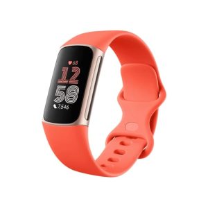 Fitbit Charge 6 SmartWatch | Coral Band with Gold Aluminium Case | 79-GA05184-GB