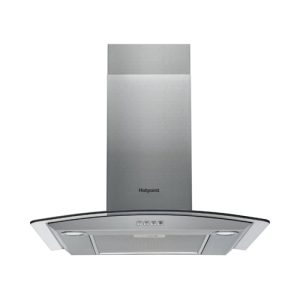 Hotpoint 60cm Curved Glass Chimney Cooker Hood | PHGC6.4FLMX