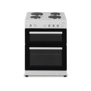 Powerpoint 60cm Double Cavity Cooker with Solid Hob | White | P06E2S1W