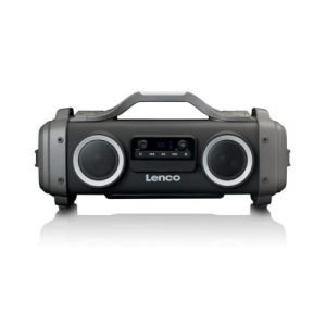 Lenco Splash Proof Bluetooth Speaker FM Radio with Light Effects | SPR-200BK