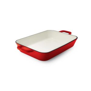 Grand Feu Enamel Cast Iron 33cm Roasting Tray | Red | PAN33RED