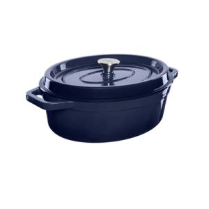 Grand Feu Enamel Cast Iron 5.6L Casserole Pot | Dark Blue | OVALBLUE