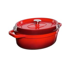 Grand Feu Enamel Cast Iron 5.6L Casserole Pot | Red | OVALRED