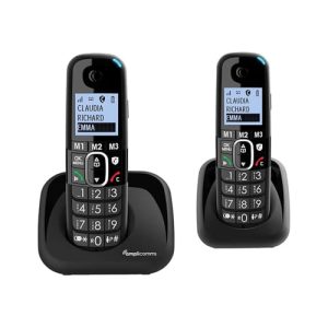 Amplicomms BigTel 1502 Cordless Big Button Phone for Elderly Duo | Black | ATL1423457