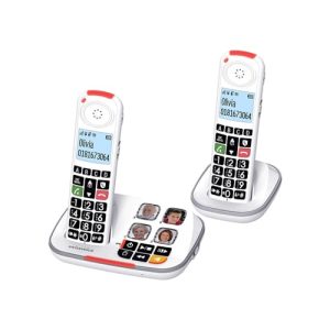 Swissvoice Xtra 2355 Duo Big Button Cordless Phone with Answer Machine | White | ATL1424010