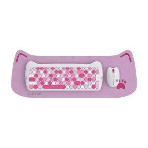 Canyon Wireless Keyboard & Mouse Set | Pink Kitty Edition | CNS-HSETW6PK