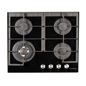 Nordmende 60cm 4 Burner Gas Hob | Black Glass | HGX603BGL