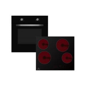 Powerpoint Single Oven & Touch Control Ceramic Hob Pack | P25CKMDBL